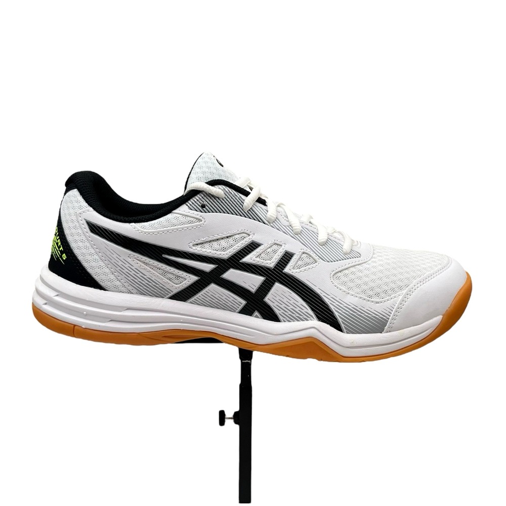 Asics Upcourt 5 Mens Volleyball Shoes Size 8 White Safety Yellow Black Gum Sole